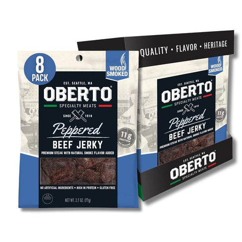 Oberto Specialty Meats Peppered Beef Jerky, 2.7 Ounce (Pack of 8)