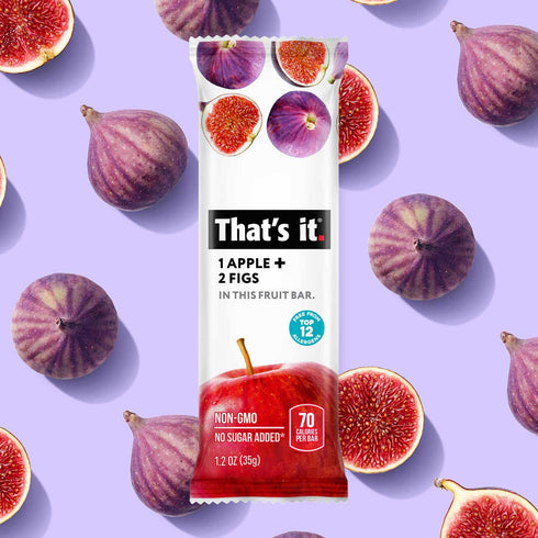 That's it. Apple + Fig Fruit Bars 100% All Natural, No Artificial Ingredients, Vegan, Gluten Free, 12 Pack