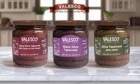 (6.7 oz) VALESCO Olive Tapenade with Fresh Herbs - Artisan Gourmet Dip and Spread for Charcuterie Boards, Bruschetta