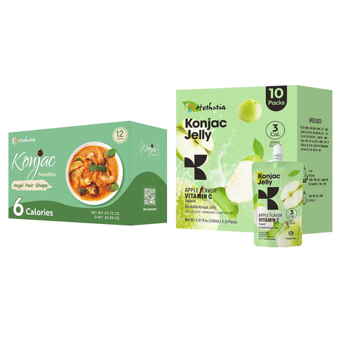 Hethstia Konjac Jelly Apple Flavor Vitamin C 10 Packs and Konjac Angel