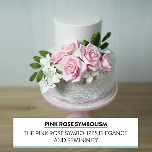 14-Piece Set (5 9 Global Sugar Art Wedding Cake Decorations Premium, Realistic Pink Sugar Flower Cake Topper Roses