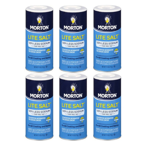 Morton Lite Salt, With Half The Sodium Of Table Salt, 11 oz