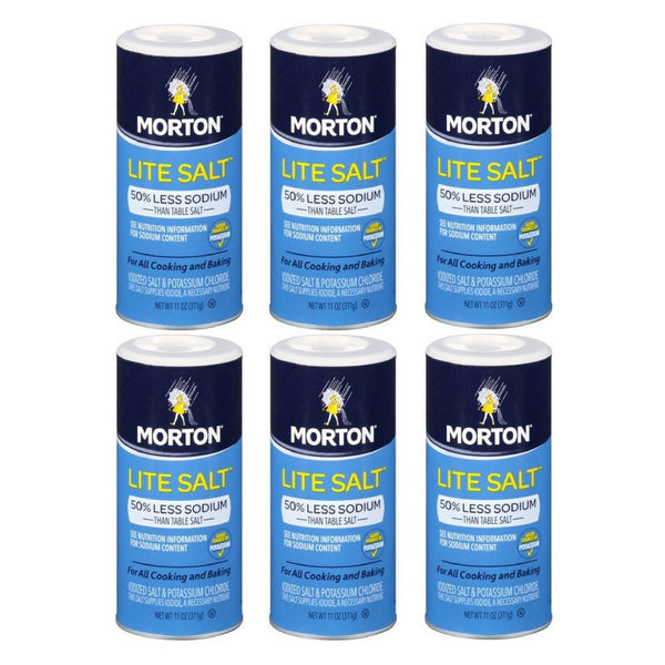 Morton Lite Salt, With Half The Sodium Of Table Salt, 11 oz