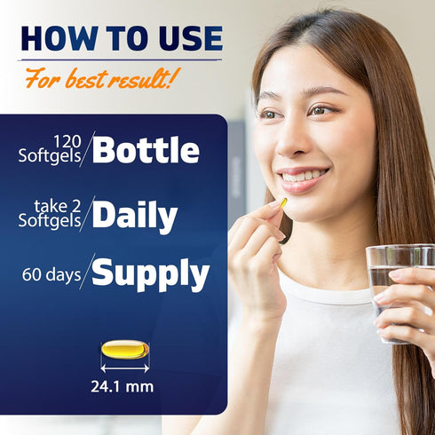 2000 120 6 9 Vitamatic Extra Virgin Olive Oil mg Per Serving Softgels | Great Source of Omega