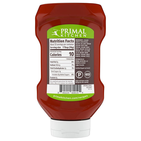 18.5 OZ Primal Kitchen Organic Unsweetened Squeeze Ketchup