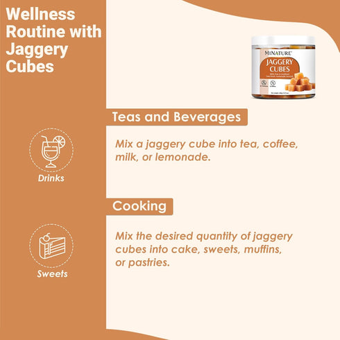 100% 300g(10.5oz) mi nature Jaggery Cube| Pure & unrefined Farm Fresh Sugarcane Gur/Gud blocks| Rich in Vitamins