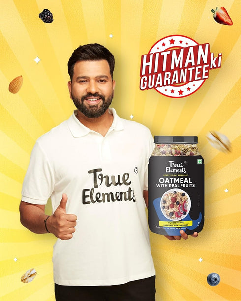1kg True Elements Whole Oatmeal - With Chia and Real Fruits, Cereal for Breakfast | Diet Food for Weight Loss
