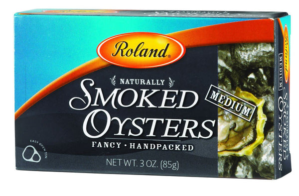 Roland Foods Premium Naturally Smoked Medium Oysters in Oil, Wild Caught, Specialty