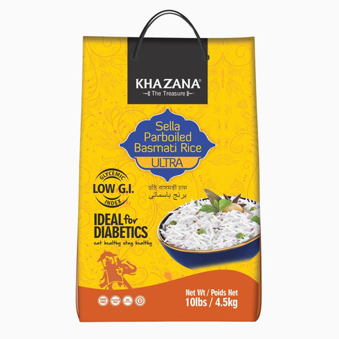 Authentic Ultra Long Sella Parboiled Basmati Rice by Khazana in 10 lb