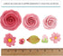 Set, 9 Count Global Sugar Art Roses & Blossoms Sugar Cake Flowers Pink, with leaves by Chef Alan Tetreault