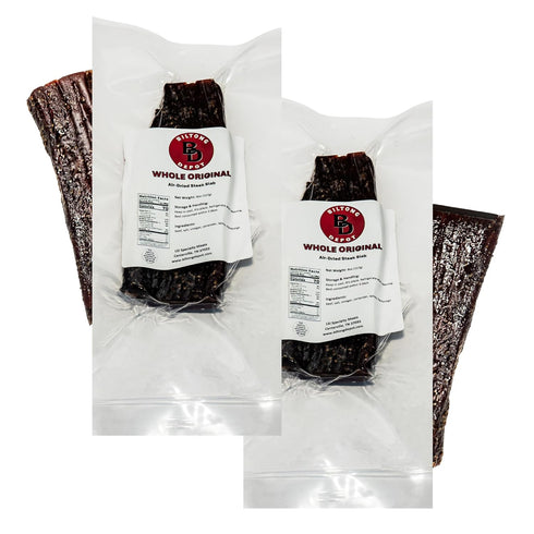 1lb (2 8oz Biltong Depot Original Beef Biltong Slab x Slabs) | Air-Dried Beef Jerky Snack | High Protein | Zero Sugar |