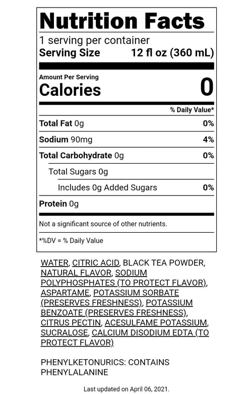 YISHIQI 12 oz, 15 180 oz BRISK ZERO SUGAR LEMON ICED TEA, fl cans, total fl