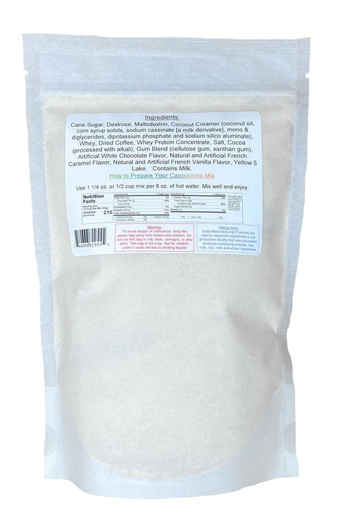 16 Oz YANKEETRADERS White Chocolate Cappuccino Mix, Premium Coffee Beverage, Bag