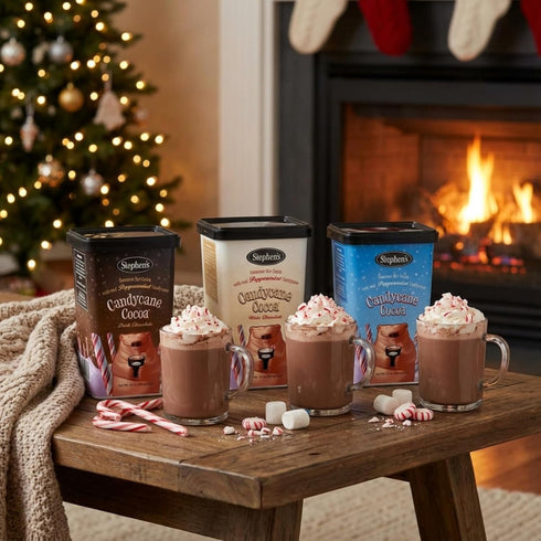 STEPHEN'S 14 oz (Pack 1) Stephens Gourmet White Chocolate Candy Cane Hot Cocoa Mix, Creamy Peppermint Cocoa, Canisters