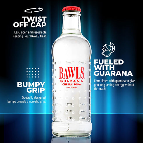 Bawls 10oz 12 Pack Guarana Cherry, Guarana Drink, Guarana Soda, Guarana Fueled Soda for Energy, High Energy Caffeinated