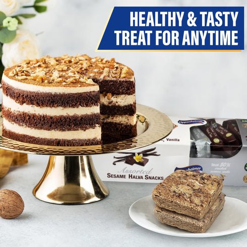 12 Pack, 0.88 Oz 25g) Assorted Sesame Halva Snacks Vanilla and Marble Flavors - Delicious Sweet Israeli Snacks Sesame