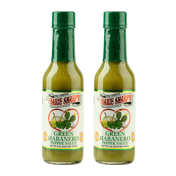 Marie Sharps Green Habanero Hot Pepper Sauce, 5 Oz MildMedium Heat| All-Natural