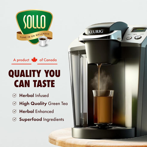 2.0 24 SOLLO Slim Tea K-Cup, Diet Support, Weight Loss with Garcinia & Green Coffee Extract, Single Serve Pods