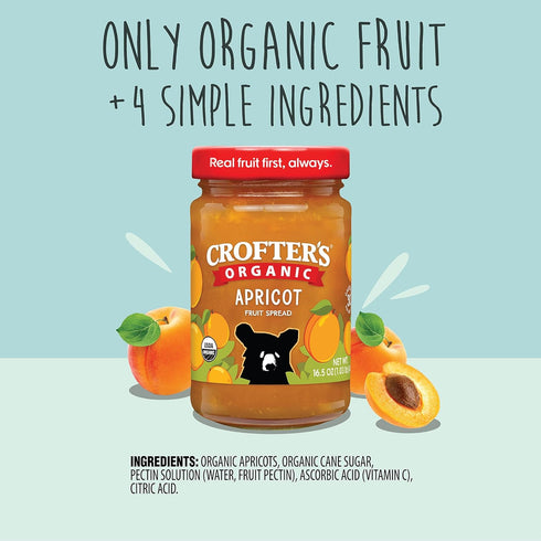 Crofters 16.5 oz Fruit Spread Organic Premium Apricot
