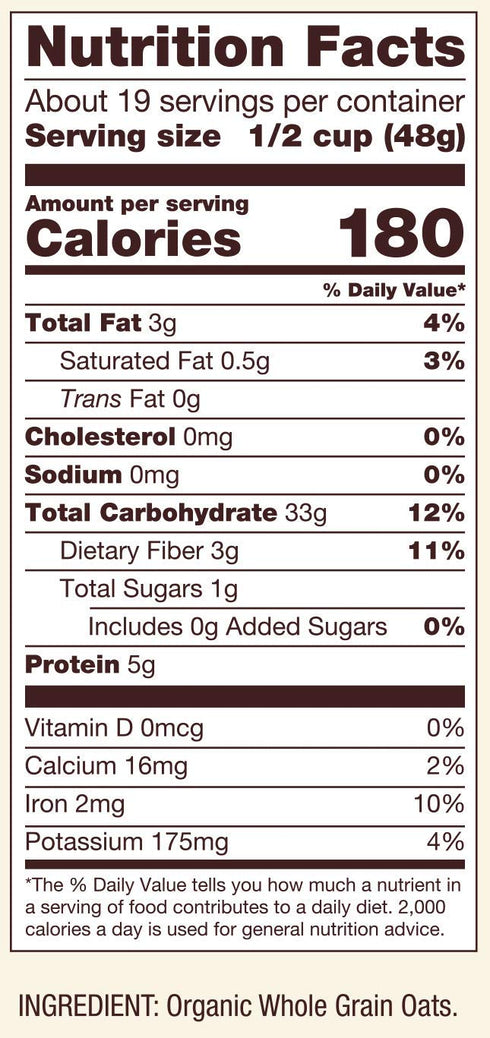 32 OZ (Pack 3) Bob's Red Mill Organic Old Fashioned Rolled Oats