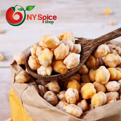 1.5 (lbs.) NY SPICE SHOP White Chickpeas - Pound Dried White Beans - Whole White Chana - Pure & Natural Dry Beans