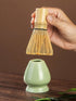 Set 7-Piece Set Set Matcha Whisk Premium Traditional Matcha with Bamboo Whisk, Matcha Cup, Sifter & Green Leather Case