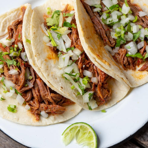 100% 18g Pack 2 8oz Old Hacienda Beef Barbacoa, | Shredded Seasoned Beef with Sauce | Fully Cooked & Ready to Eat |