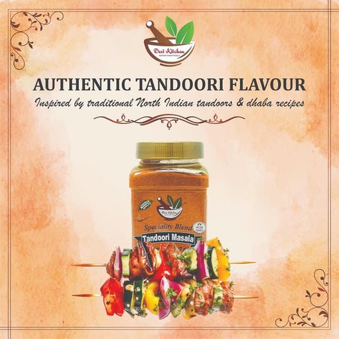 DESI KITCHEN AUTHENTIC INDIAN PRODUCTS 7oz (200g) Desi Kitchen Tandoori Masala | Speciality Blend | Salt Free | NON-GMO