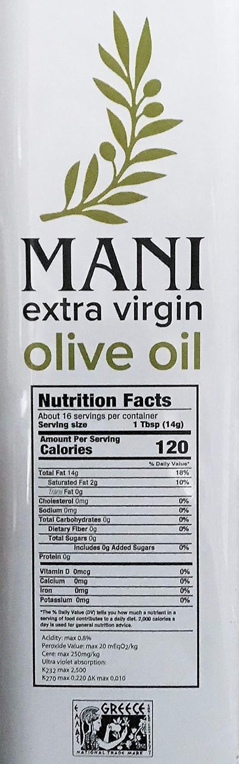 MANI 3L Greek Extra Virgin Olive Oil, , Tin