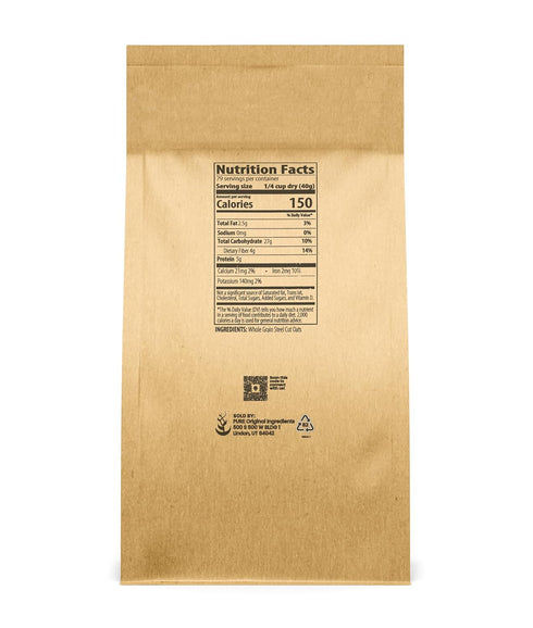 (7 lb) Packaging Pure Original Ingredients Steel Cut Oats Irish Oatmeal, Eco-Friendly