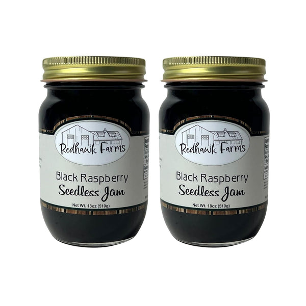 Redhawk Farms Seedless Black Raspberry Jam - Slowcooked Black Raspberry Jelly -