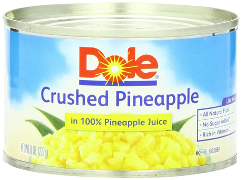 Dole Pineapple Crushed in Juice, 8-Ounce Cans (Pack of 24)