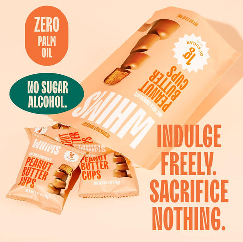 1 Whims Oat Milk Chocolate Peanut Butter Cups Clean Ingredients, Sweetened with Monk Fruit, No Sugar Alcohols Bag