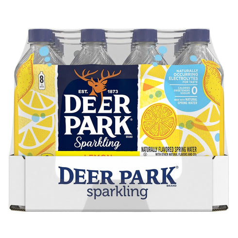 24 Count, 16.9 Deer Park Sparkling Water, Lively Lemon, Fluid Ounce