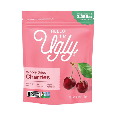 Hello! Im Ugly Dried Cherries Unsweetened Fruit Snacks, No Sugar Added, Healthy