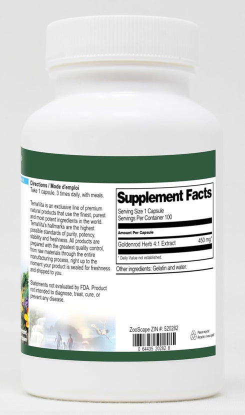 Terravita 4:1-450 (100 520282) Goldenrod Herb mg Capsules, ZIN: