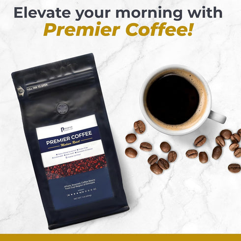 1 Premier Research Labs Organic Whole Roasted Coffee Beans - Medium Roast, From Guji Region of Ethiopia, Crafted