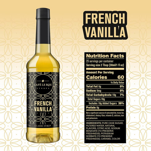 25.4oz 4-pack) 4 NEW Caf Le Rou Variety Vanilla, French Vanilla, Caramel, Hazelnut (Variety, *Includes Coffee Syrup