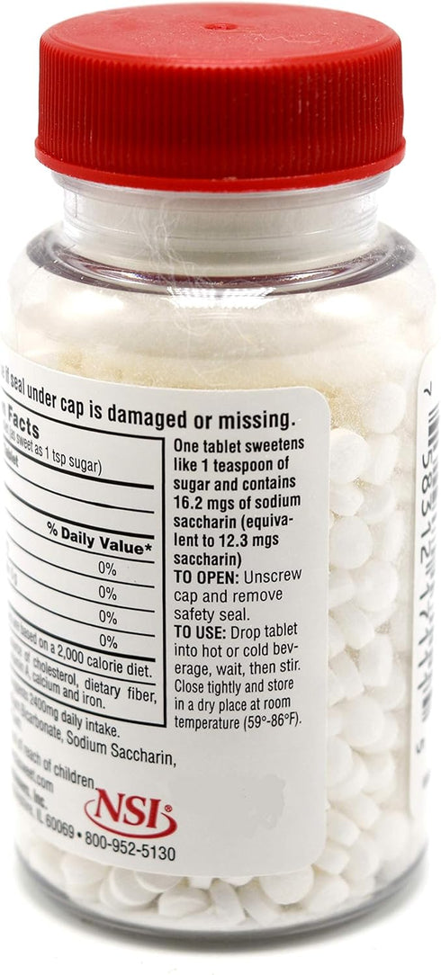 Necta Sweet Saccharin Sugar Substitute, 1/4 Grain, 1000 Tablets