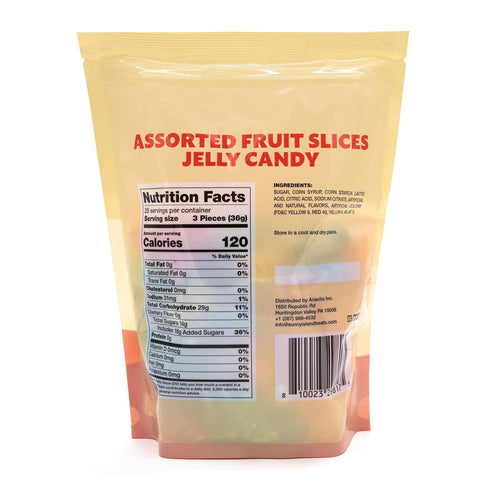 2 Fruit Slices Jelly Candy Pound Bag | Assorted Flavors | Sugar-Dusted Old Fashioned Candy for Buffets, Holiday Gifting
