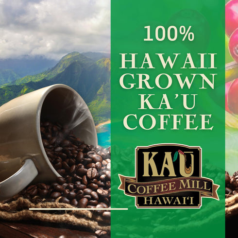 16oz Ka'u Coffee Mill Washed Medium Roast Whole Bean - Bright Aroma - Plum & Citrus Notes - Handpicked & Washed