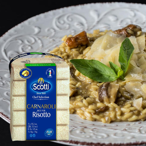 11 lbs (5x1 Packed Riso Scotti Carnaroli Rice for Risotto, kg), Product of Italy, Chef Selection, Gluten Free, Non-GMO