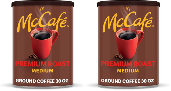 McCafe Premium Roast, Medium Roast Ground Coffee, 30 oz Canister (Pack of
