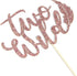 WeBenison Rose Gold Glitter Two Wild Cake Topper for Baby Shower, Kids 2nd Birthday Party Decorations
