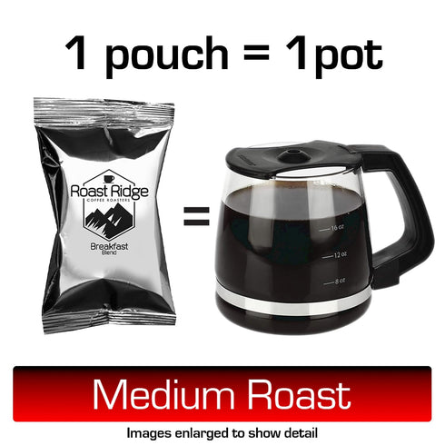 2.0 oz. Pack 40 Roast Ridge Coffee Portion Pre-Measured for Single Pot of Coffee, Breakfast Blend, Pouches