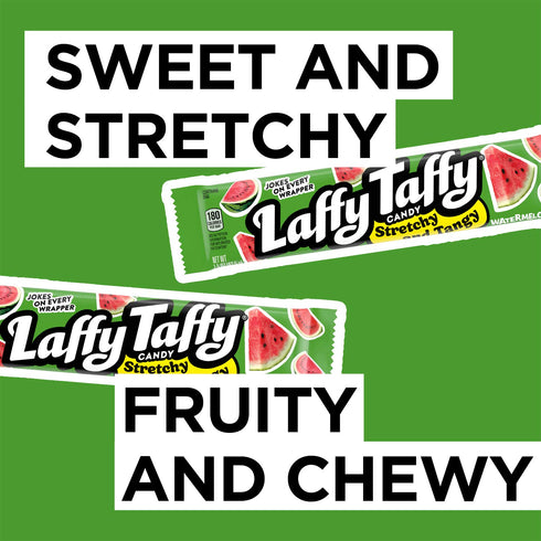 1.5 (Pack 24) Laffy Taffy Candy, Stretchy and Tangy, Watermelon Flavor, Ounce Bars