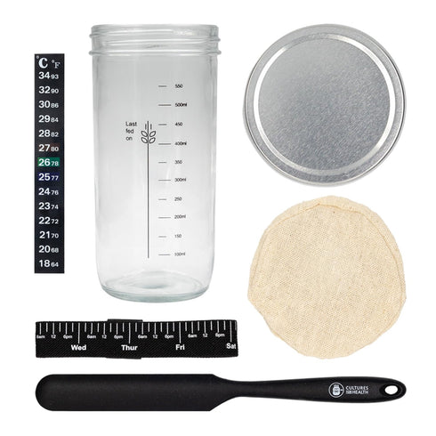 Cultures for Health Whole Wheat Sourdough Starter, Bread Lame, & Starter Jar Kit Bundle | Essential Baking Supplies