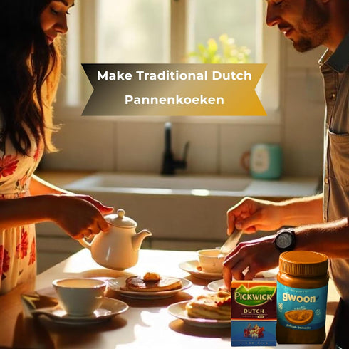 DeReuze European Breakfast Gift Basket with Dutch Pancake Mix Morning Tea Holland Rusk Toast Honey Cake and More Warm