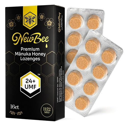 NEWBEE Manuka Honey Lozenges, Made W/UMF, MGO New Zealand Manuka Honey, UMF Certified,