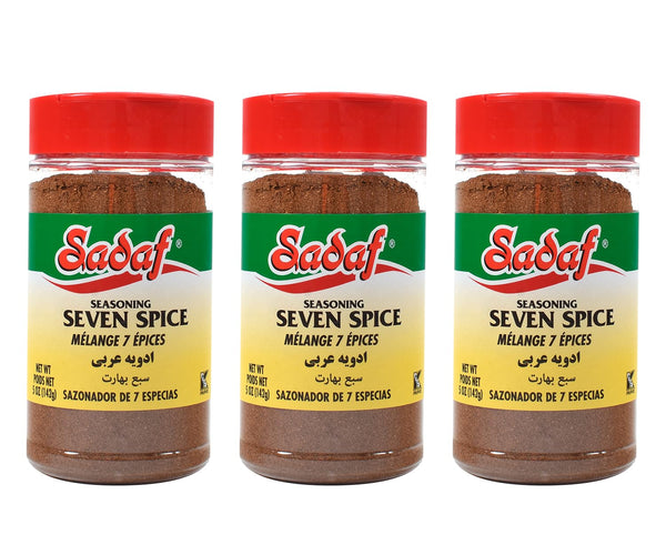 Sadaf Seasoning - 7 Spices Lebanese Blend - Baharat Spices - 5 Oz (Pack of 3)